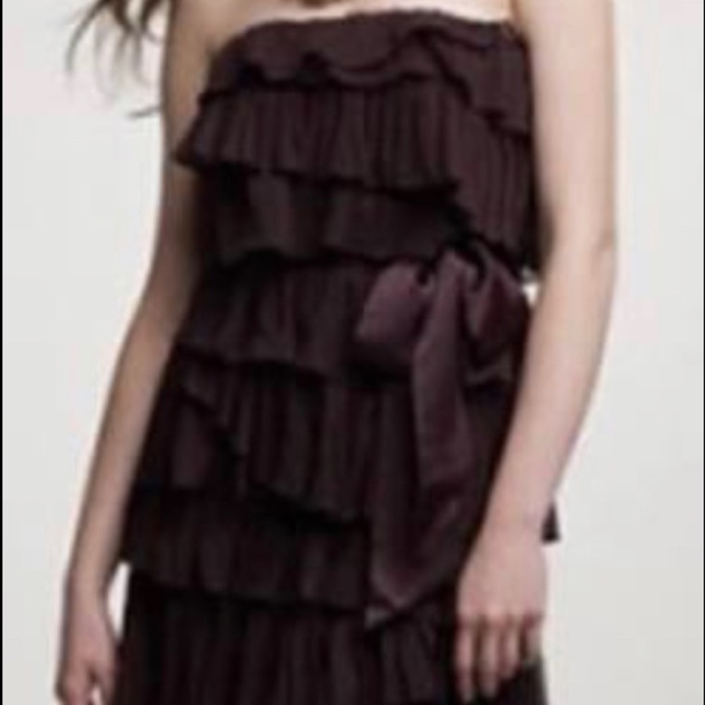 J Crew ruffled strapless dress purple size 10 new